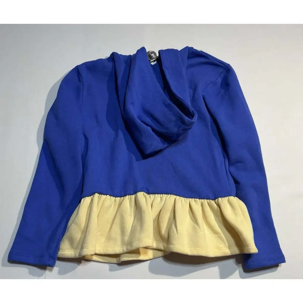 Disney Princess Snow White Costume Hoodie Girls Size 9/10 Blue Yellow Peplum...